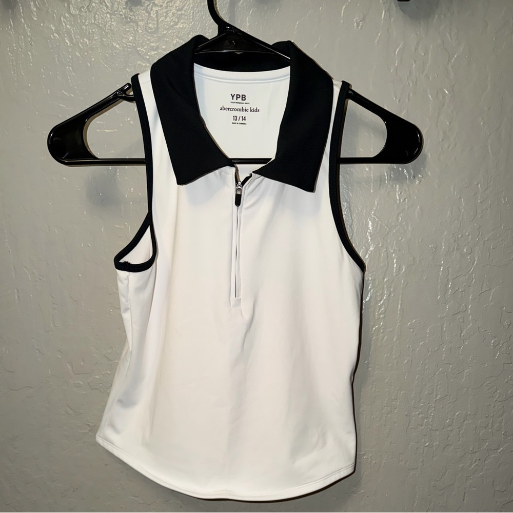 Abercrombie Kids White and Black Tank Top
